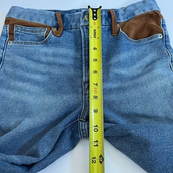 Good American Icon Mixed Media Denim and Faux Suede Jeans Size 2 / 26 - Picture 8 of 10